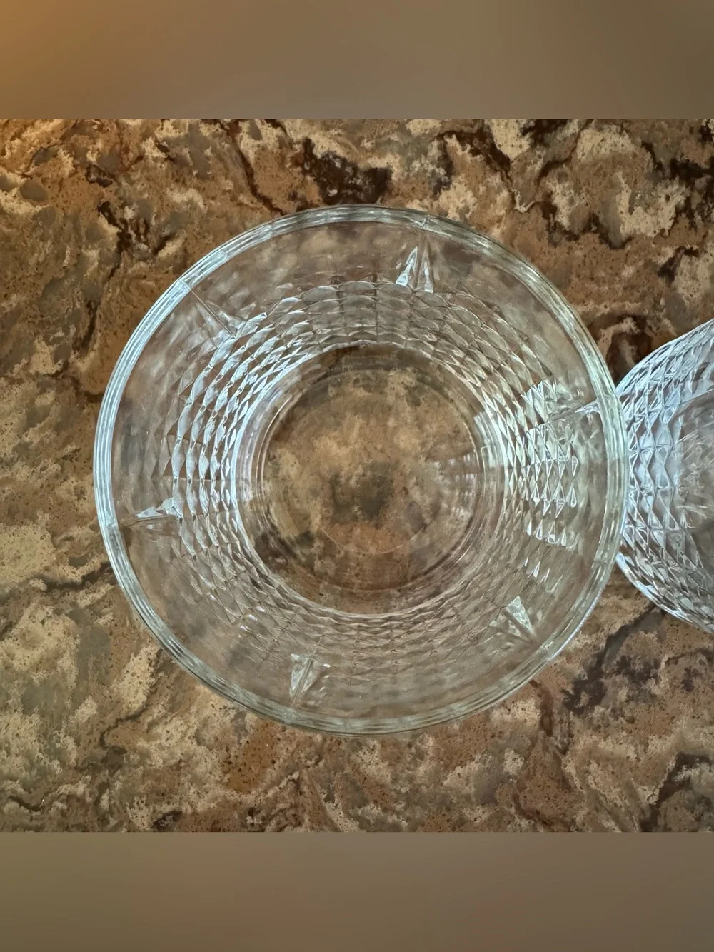 Ikea FRASERA Glasses Whiskey Cocktail Rocks Old Fashioned Diamond Clear Set of 2